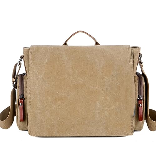 Men's Canvas Shoulder Bags Business Travel Crossbody Bags Men Messenger Bags Briefcase Men Handbag Tote(Black)