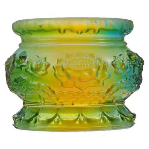 MOTHNUR 琉璃香炉 蓮デザイン 家用お香立て 線香立て インテリア装飾 リラックス効果 空気清浄用 実用的で繊細な工芸品