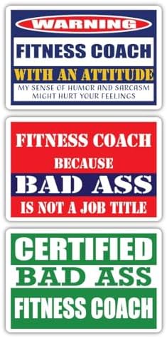 (x3) Certified Bad Ass Fitness Coach with an Attitude Magnets | Funny Occupation Job Career Gift Idea | Magents Perfect for Cars, Trucks, Toolboxes, Lockers, Fridges image 5