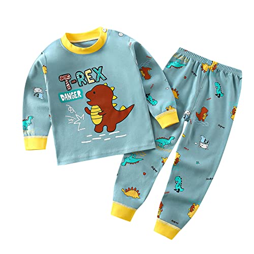 Toddler Baby Boys Girls Soft Cotton 𝐏a𝐣amas Set 𝐒lee𝐩wear Long Sleeve T-shirt & Pants Baby Cartoon (AA-1, 3-4 Years)