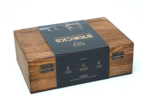 Whisky-Steine B’ROCKS Premium Kühlsteine Set in Holzkiste