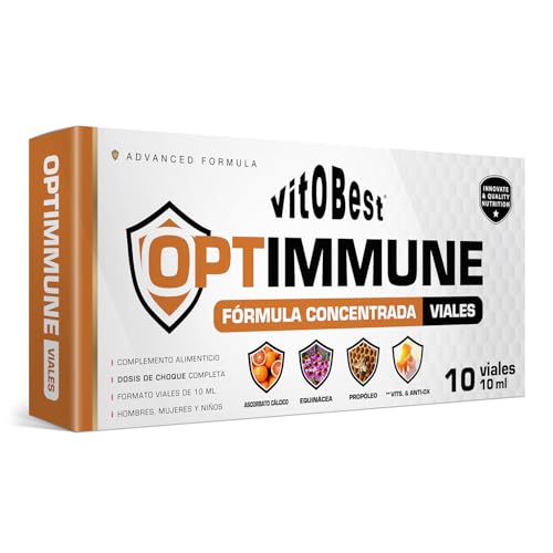 VITOBEST | Fórmulas OptImmune (Viales) | Ayuda al organismo a defenderse de agresiones externas | Contribuye al funcionamiento del sistema inmunitario | 10 viales (x 10 ml)
