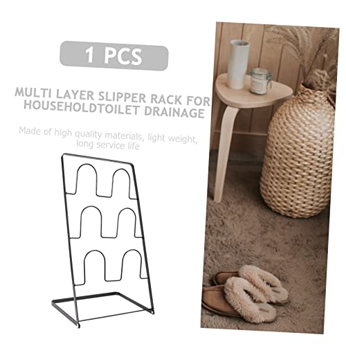 Étagère à pantoufles multicouche noir en fer forgé à 3 niveaux - 8