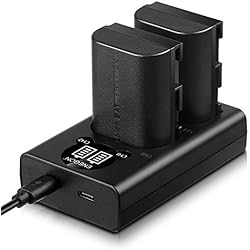 Batería Canon 6D ENEGON LP-E6 Batería de Repuesto (Paquete de 2) y Smart LED Cargador Dual USB para Canon LP-E6, LP-E6N y Canon EOS 5D Mark II/III/IV, 5DS, 5DS R, 6D, 7D, 7D Mark II, 60D, 70D y más