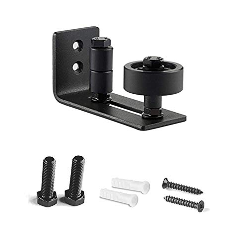 Barn Door Floor Guide Stay Roller by LIFFOS - Adjustable Wall Mount Guide with 8 Different Setups for Barn Door Hardware - Black Powder Coated - Flush Bottom - Perfect Fit for All Barn Doors (Blackk)