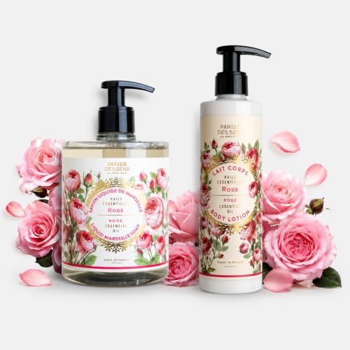 Image of Panier des Sens Rose Hand Soap and Lotion Set, 16.9 + 8.5 fl oz