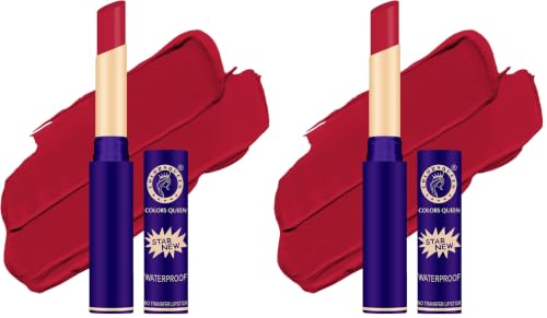 Image of Colors Queen Queen Lips Matte Lipstick | Long Lasting Lipstick Waterproof Highly Pigmented with Smooth Application | Smudge Proof Lipstick for Women (01 - Red) (Pack of 2)