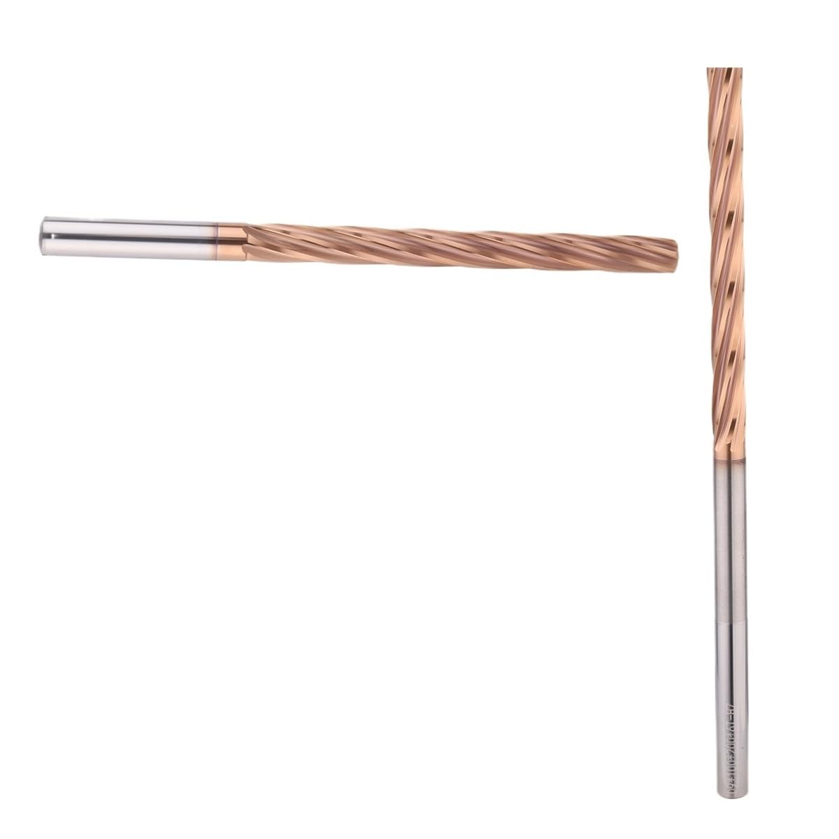 Alesatore HRC60 H7 Alesatore for Macchina esteso Rivestito in Bronzo a Spirale in Metallo Duro Adatto for alesatori con Lavorazione a Codolo cilindrico a elica CNC(17x100x150x6T H7)