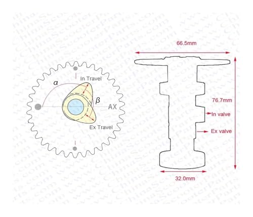 Arbre à cames compétition A11 GY6 125cc pour maximiser l'accélération