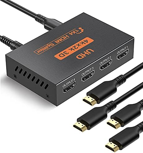 HDMI Splitter 1 In 4 Out 4K 3D 1080P Duplicate/Mirror for 4 Monitor