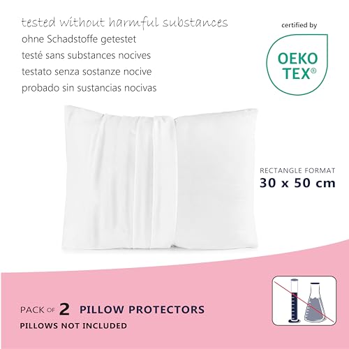 Twillie Set of 2 Waterproof Pillow Protectors 30 x 50 cm, Oeko Tex® Certified, Anti-Mite, Made in Europe - Image 3