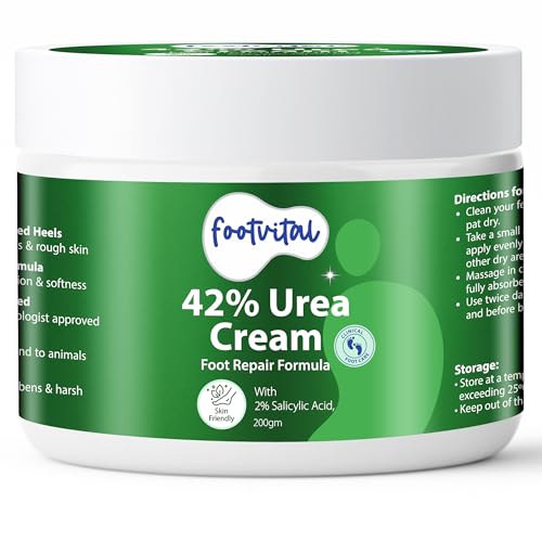 Image of Footvital 42% Urea Cream for cracked heels with 2% Salicylic Acid 200 g | intensive foot repair formula | skin-friendly | dermatologist-approved