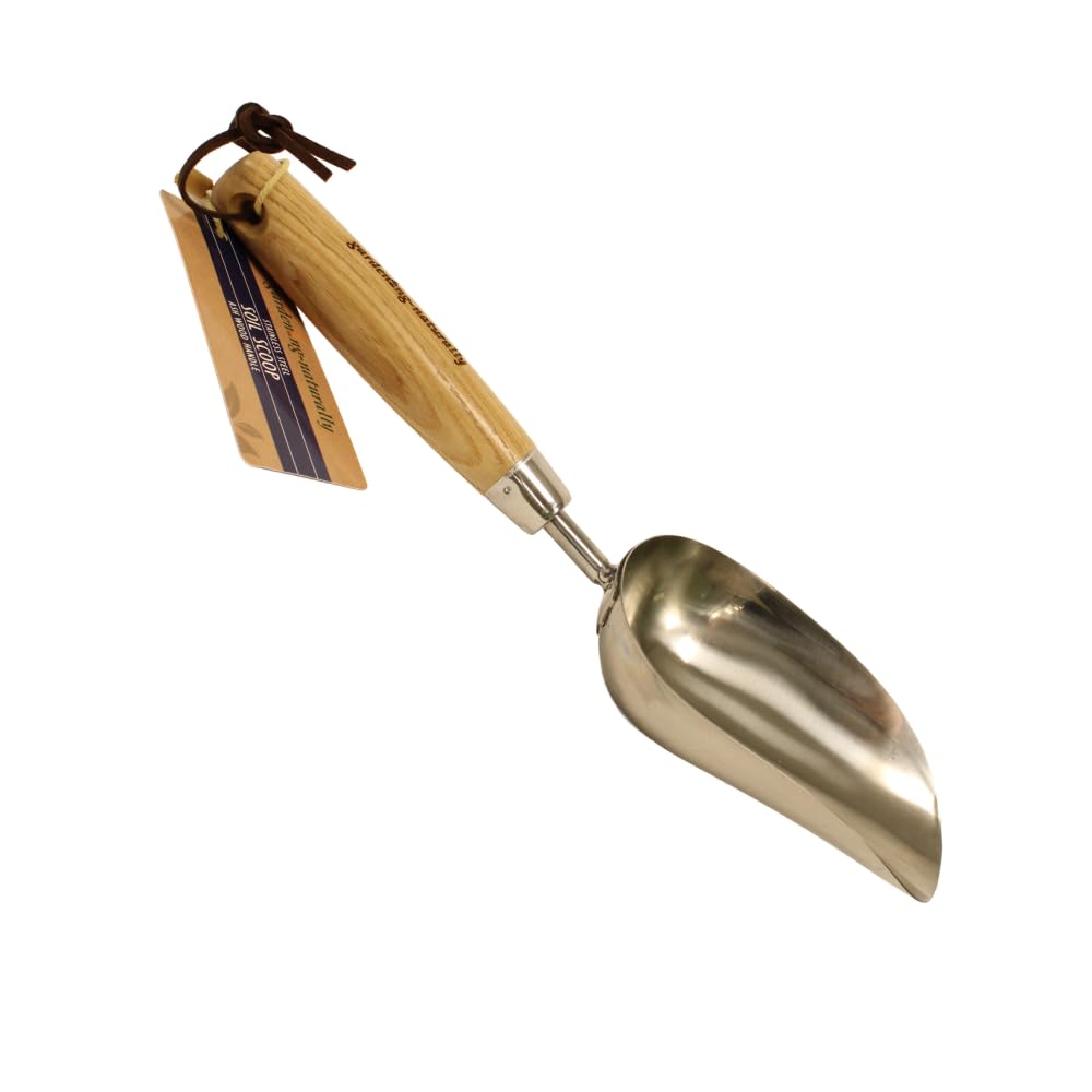 Garden Soil Scoop Stainless Steel Compost Scoop Potting Scoop Deep Blade Hand Tool 33cm for Transplanting Containers Raised Beds and General Garden Use
