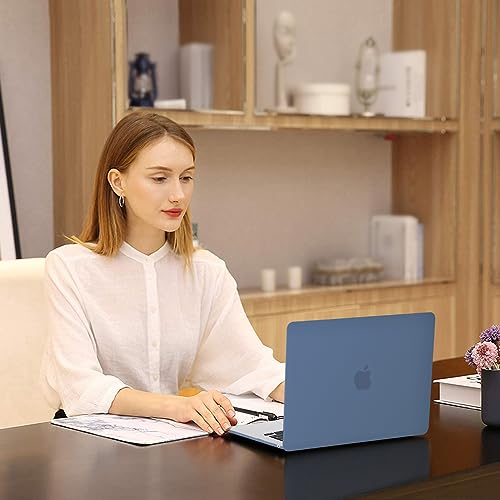 Image of MOSISO Compatible with MacBook Air 15 inch Case M4 M3 M2 2025 2024 2023 Release A3241 A3114 A2941 with Touch ID, Plastic Hard Shell Case&Keyboard Cover&Screen Protector&Storage Bag, Steel Blue