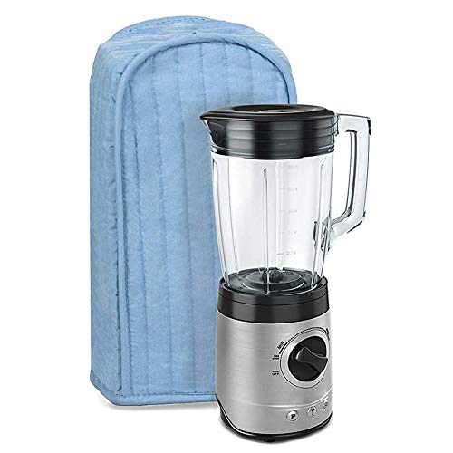 Funda para licuadora, cubierta acolchada de poliéster/algodón, a prueba de polvo y antihuellas dactilares, lavable a máquina, azul claro/negro