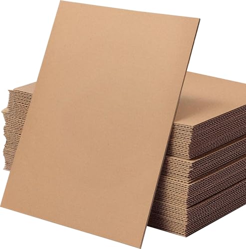 HYFY 15 Pack A4 Flat Corrugated Cardboard Sheets 3PLY Brown Inserts Squares Separators for Shipping Arts & Crafts Mailing 21x29.7cm