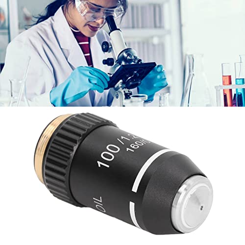 image for Walfront 100X Microscope Objective Lens Replacement High Power Objecti