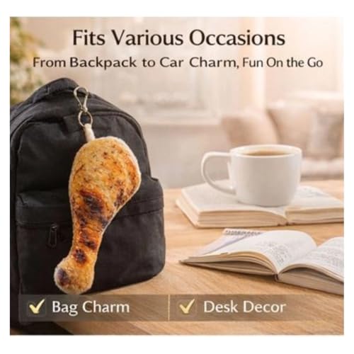 KIMISS 3D Hühnerbein Kissen Plüschtier, 20cm Simulation Lebensmittel Hühnerbein Plüschtier Chicken Wing Drumstick Fried Kissen Kissen Weicher Überwurf Kissen Home Decor (Wie Gezeigt)