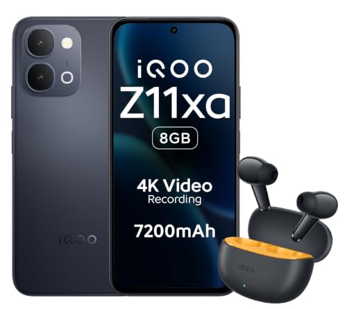 Image of iQOO Z11xa 5G (Titan Black, 8+128 GB) Buds