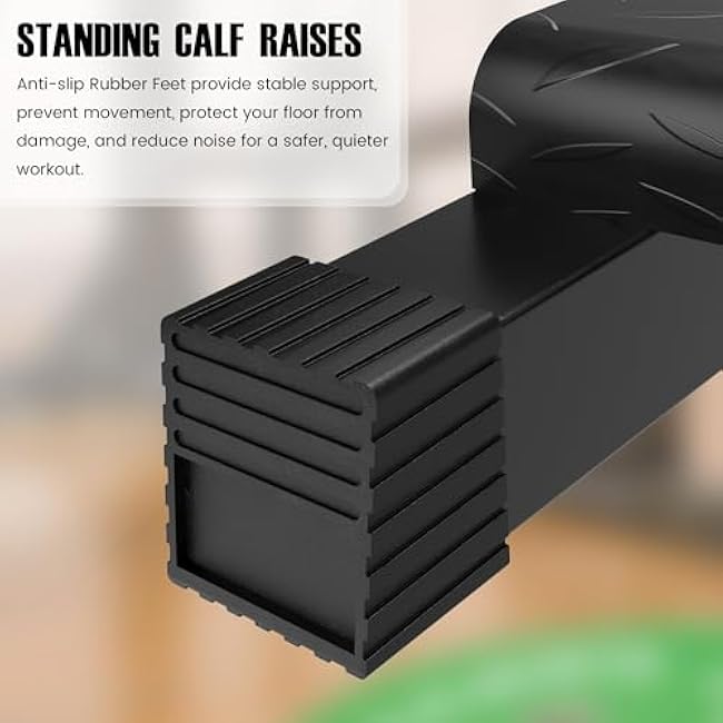 Leg Extension and Curl Machine, Steel Calf Raise Bar with Anti-Slip Platform, Ideal for Calf Stretching, Squats, and Lower Body Workouts