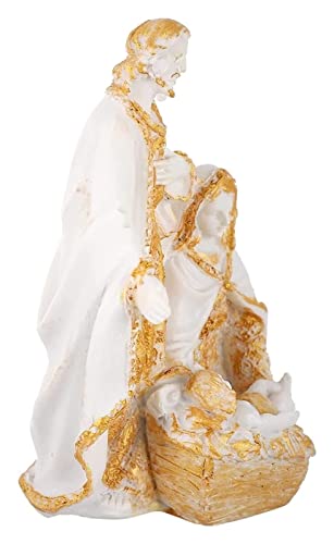 Statue Sainte Famille chrétienne pour illuminer votre table de Pâques en intérieur