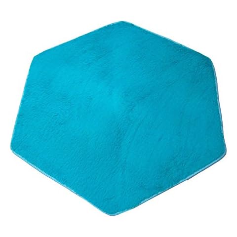 Huntfgold Hexagonal Rug Pad Soft Home Carpet Ground Mat for Hexagon Princess Castle Kids Play Tent, 120 x 140cm (Blue Cushion) Cover