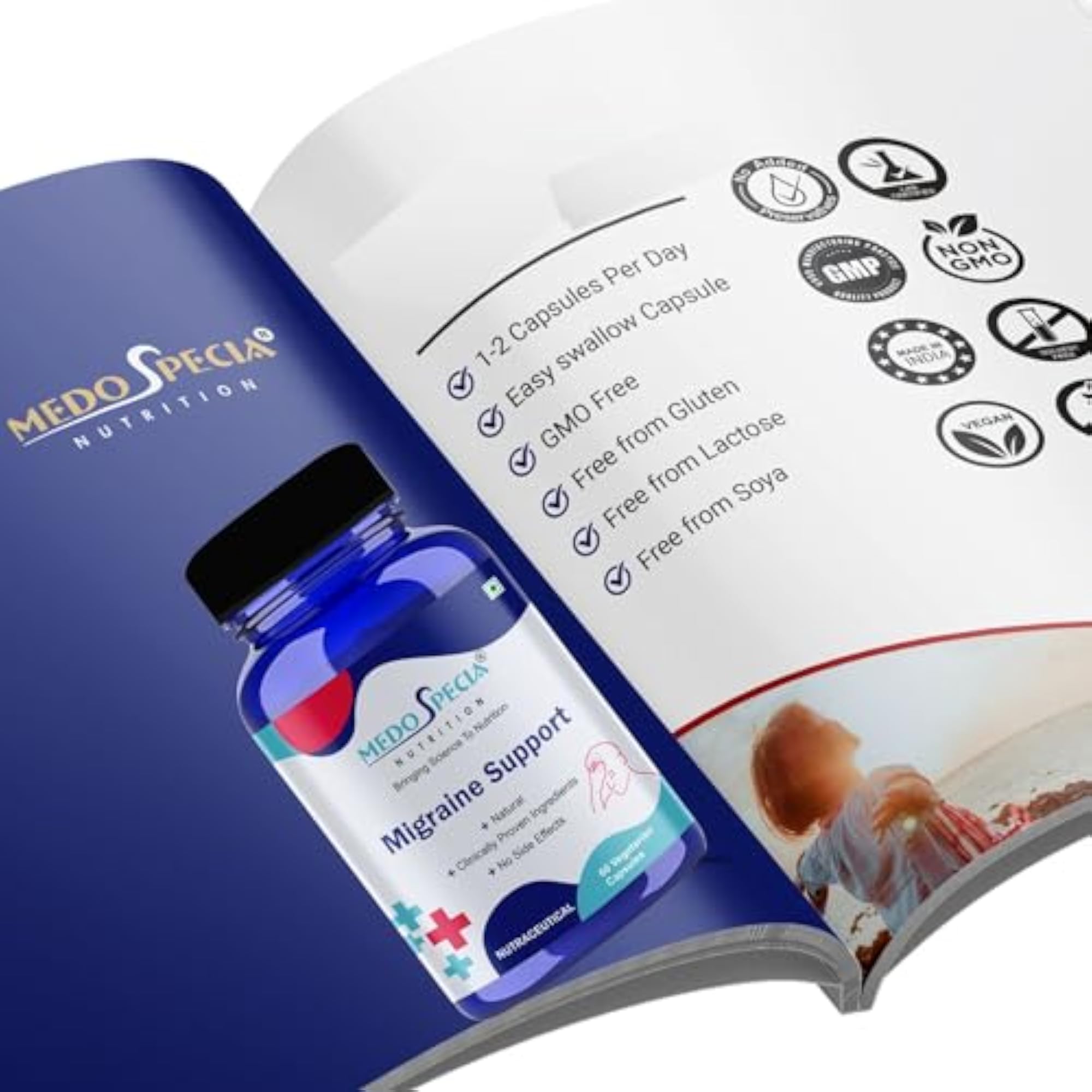 Medo Specia Migraine Support Supplement, 60 Capsules