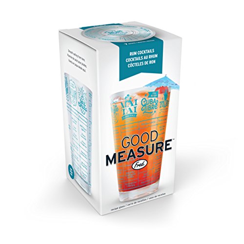 Genuine Fred Fred Good Measure Cocktail Recipe Glass, Rum, Clear, 16 Ounce #TOP3