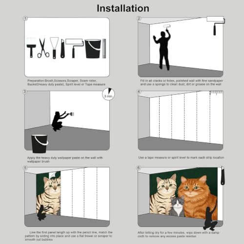 Papier peint panoramique photo murales chat 400x280cm crèche - 7