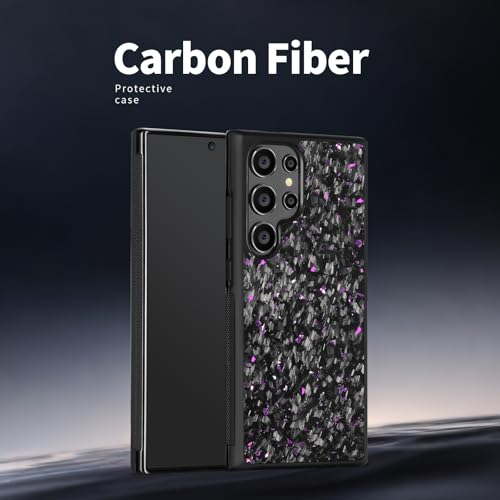 Coque Samsung A34 5G en fibre de carbone forgée violette luxe