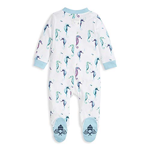 Image of Burt's Bees Baby unisex-baby Sleep & Play, Organic One-piece Romper-jumpsuit Pj, Zip Front Footed Pajama