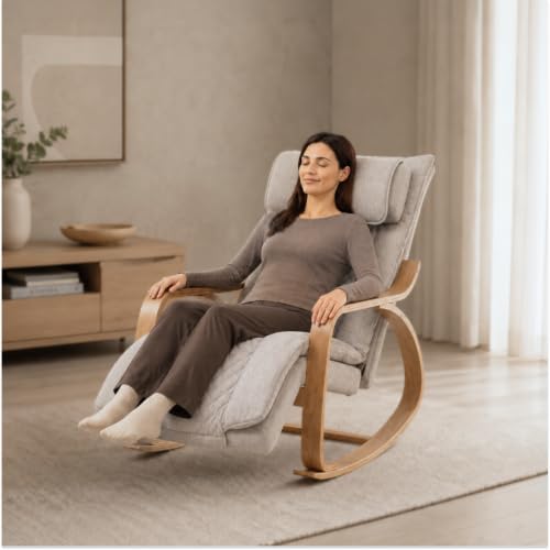 Image of CULT Rocking Recliner Massage Chair | 2-in-1 Massage & Rocking Chair | S-Track Full Body Massage| 135 Recline | 5-Level Adjustable Leg Rest | Waist Heating | Remote Control