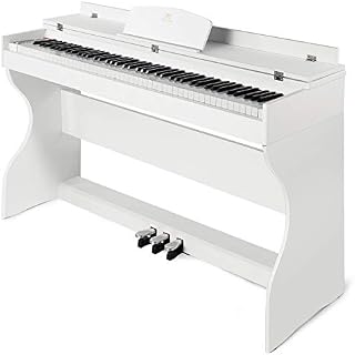 Digital Piano 88 Weighted Keys Touch Sensitivity, Full Size 88 Key Piano Keyboard Weighted Black Piano with Piano Stand, LCD Screen, 3 Pedal Boards, Headphone Jack, Music Stand