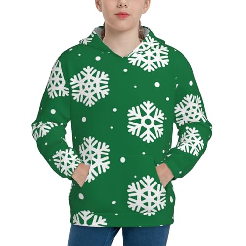 Snowflake Kids Pullover Hoodies Boys Sweatshirts Girls Athletic Clothes with Pocket