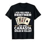 Divertida frase de Canasta para jubiladores de cartas y el abuelo que utiliza la jubilación para el intenso juego de canasta. El texto «Ich bin kein Rentner ich bin Canastaspieler in Vollzeit ist ideal para los pensionarios que aman los juegos de cartas