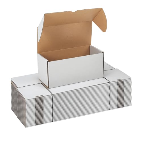 Image of WIFTREY 25 Pack 9x4x4 Small Shipping Box, White Corrugated Cardboard Boxes 9 x 4 x 4 for Packaging Small Business, Mailing, Shipping