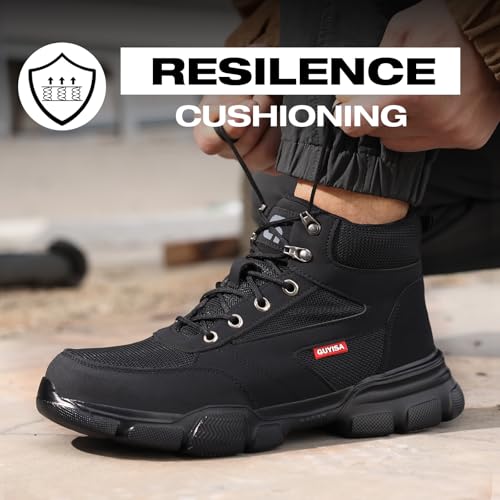 Image of Steel Toe Work Shoes for Men, Lightweight Safety Shoes with Puncture Resistant Midsole, Comfortable Protective Work Shoes for Warehouse Factory Light Construction