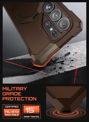 Image of SUPCASE for Samsung Galaxy S26 Ultra Case with Kickstand (Unicorn Beetle Grip), [Wireless Charging Compatible] [Military-Grade Protection] Heavy-Duty Magnetic Phone Case for S26 Ultra 6.9 Inch, Brown