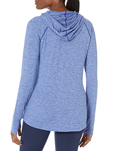 Amazon Essentials Women's Brushed Tech Stretch Popover Hoodie (Available In Plus Size), Blue Space Dye, Large #TOP1