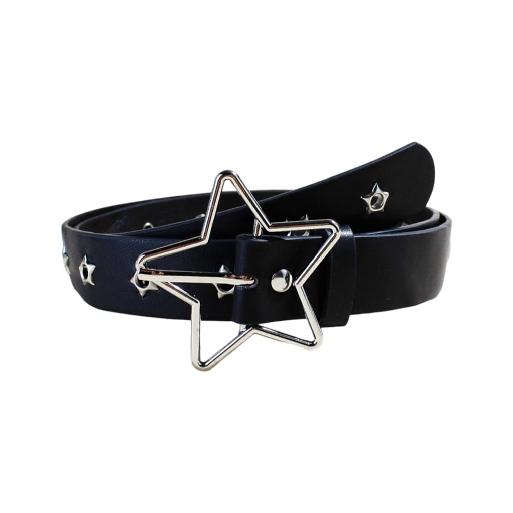 sodeber Grommet Waist Chain Buckle Punk Star Grunge Belt For Women Proms Club Party Jeans Dresses Studded