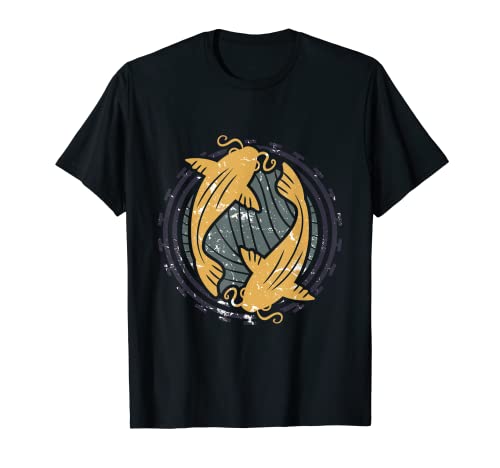 Símbolo de Piscis envejecido, signo del zodiaco, regalo de cumpleaños Camiseta