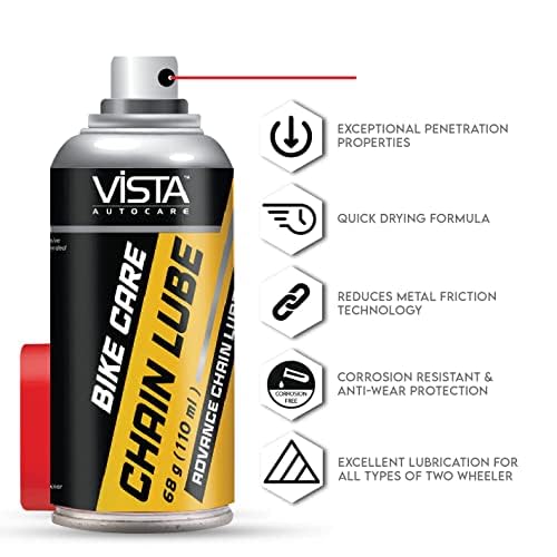 Image of Vista Chain Lube 110ml | Bike Chain Lube | Chain Spray x Pack of 2 (110 ml +110ml)