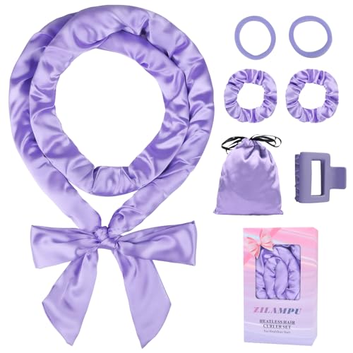 ZILAMPU Satin Heatless Curls Overnight Hair Curler, Heatless Curling Set, 70