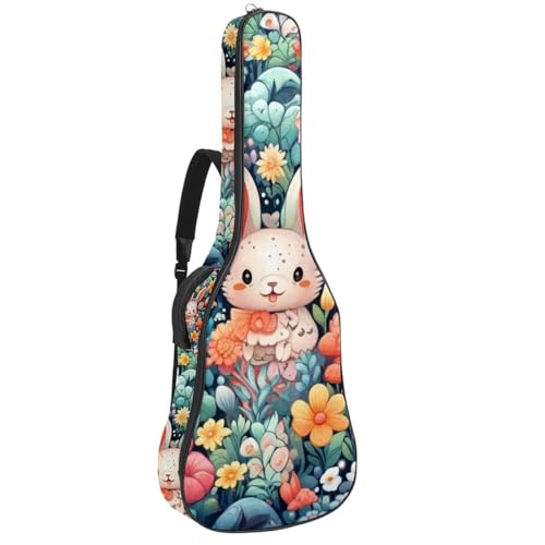 Housse pour guitare basse et électrique 104 cm en tissu Oxford imperméable motif lapin