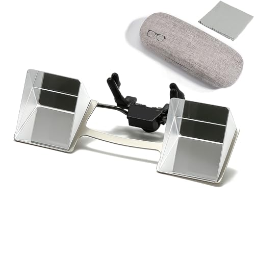 CHANGAR Clip on Lazy Glasses for Myopia People，Look Down Prism Glasses for Crocheting Knitting，Laying Down Reading Glasses in Bed Sofa，lazy Reading Glasses for Bedridden Lying Down Watching Reading