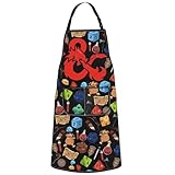 WZMPA ゲームマスターエプロン レジェンド・オブ・ファンタジーギフト クエスト&クリーチャーズ グリルエプロン ヒーローズ&レルムズグッズ (ドラゴン&アプリ)