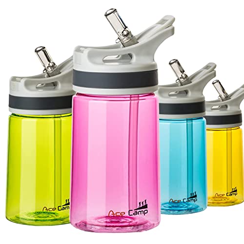 AceCamp, borraccia sportiva, in Tritan, privo di BPA, a tenuta stagna, con cannuccia, capacità di 350 ml, 600 ml o 800 ml, Pink 350ml, 350ml