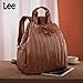 Montana West x Lee Puffer Backpack Purse for Women Quilted Travel Fashion Backpack Daypack Ladies Casual Drawstring Bag Brown LEE49-002BR