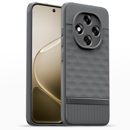 Image of Pikkme Back Cover for Oppo F31 Pro 5G Camera Protection 3D Hexa Cube Design Silicone Protective Bumper Case (Grey)