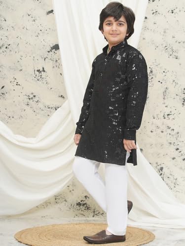 Image of AJ DEZINES Kids Kurta Pajama Set For Boys | Embroidery Chikankari Kurta Set | Traditional & Festive Outfit | Cotton Stylish Boys Kurta Pyjama | Perfect For Festivals Wedding & Family Function